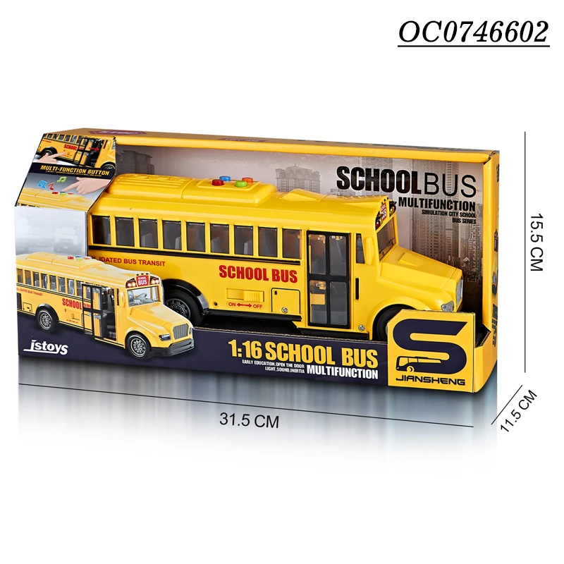 Autobús Escolar De Juguete Con Puertas Que Se Abren, Coche De Inercia En Azul Y Amarillo, Tamaño Compacto De 13 Cm, Regalo Ideal Para Niños Y Preescolares