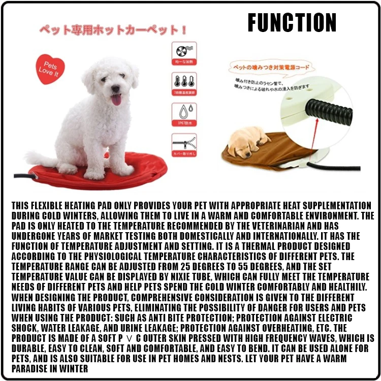 Newind Pet Electric Heating Pad For Dogs And Cats With Temperature