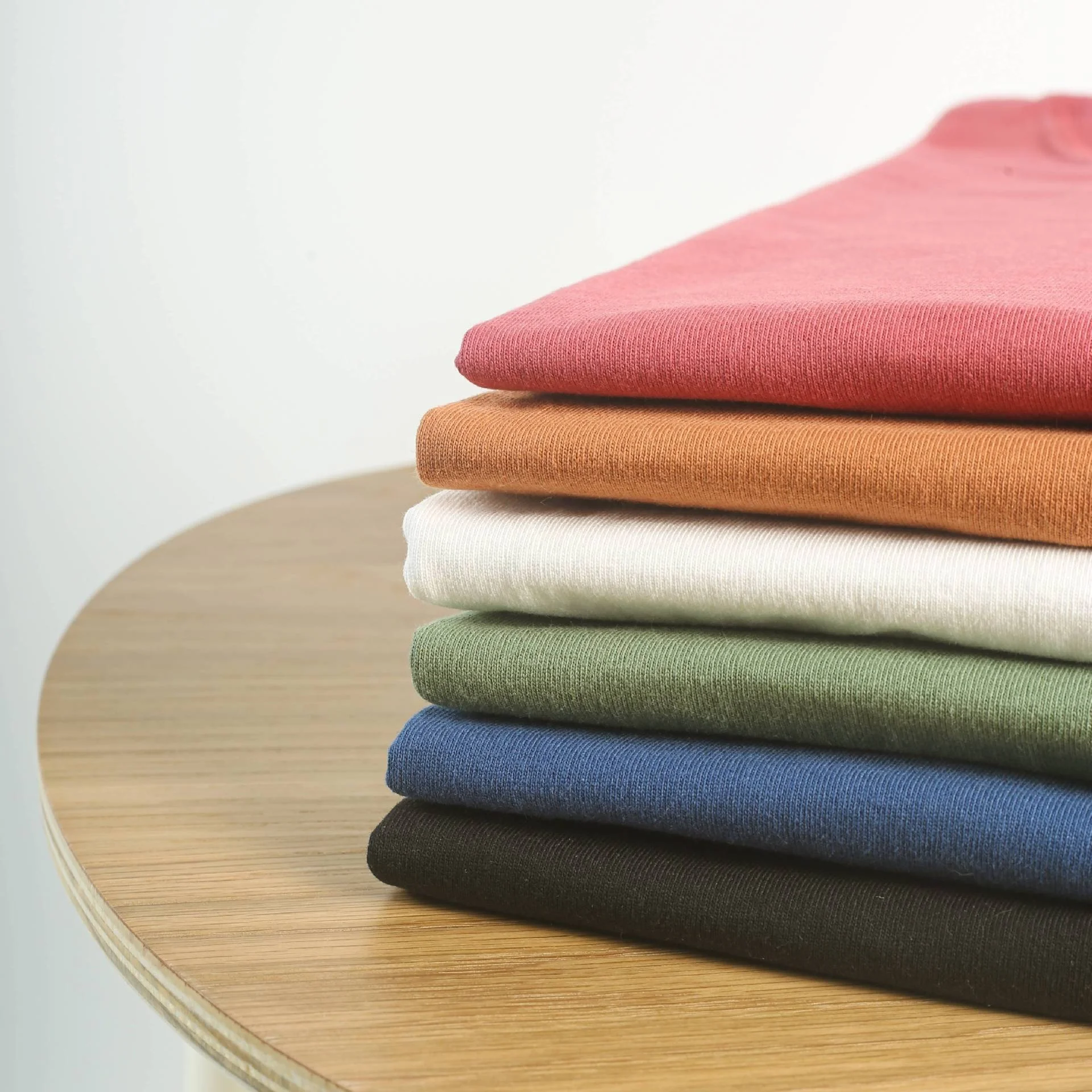 JL116H Thick Cotton T-Shirt Cylinder Seamless Round Neck Short-Sleeved Plain Red T Shirts Unisex Men’s Pocket Tee Custom