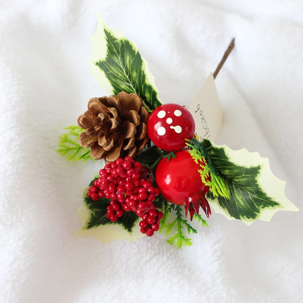 christmas berries red stems evergreen pine