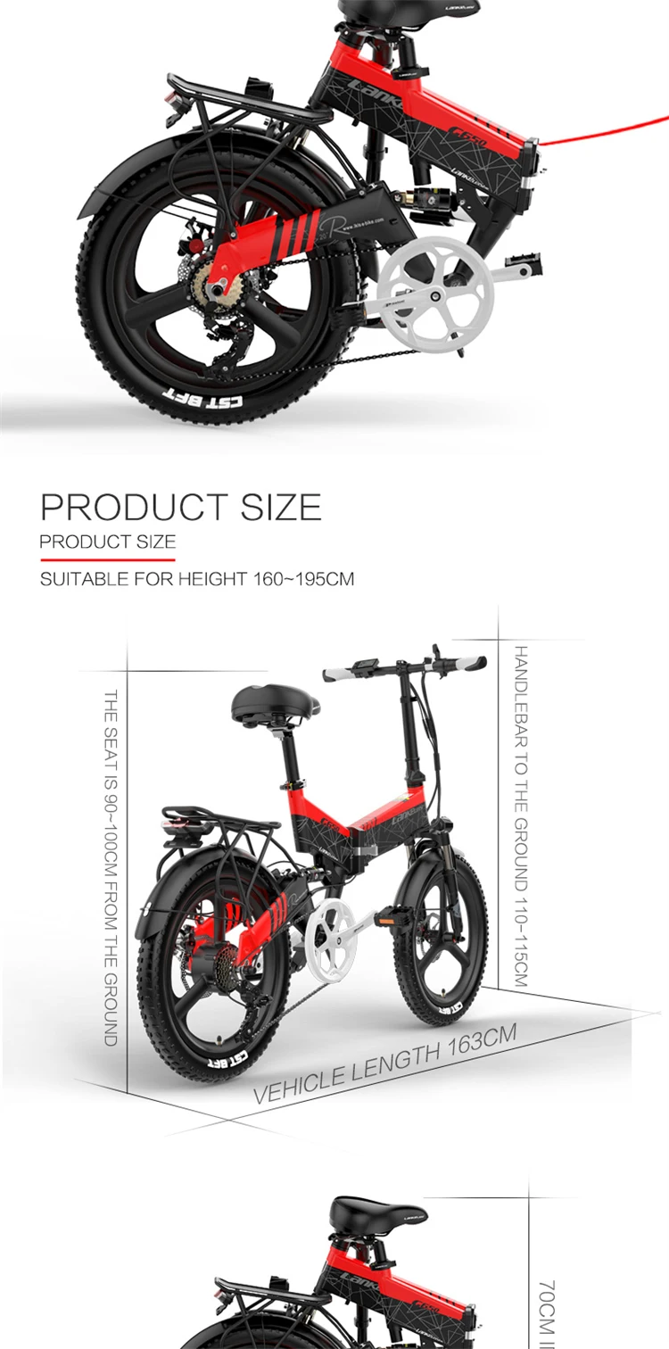 USA stock lankeleisi G650 folding electric bike adult 400W foldable e bike electric bicycle mountain ebike