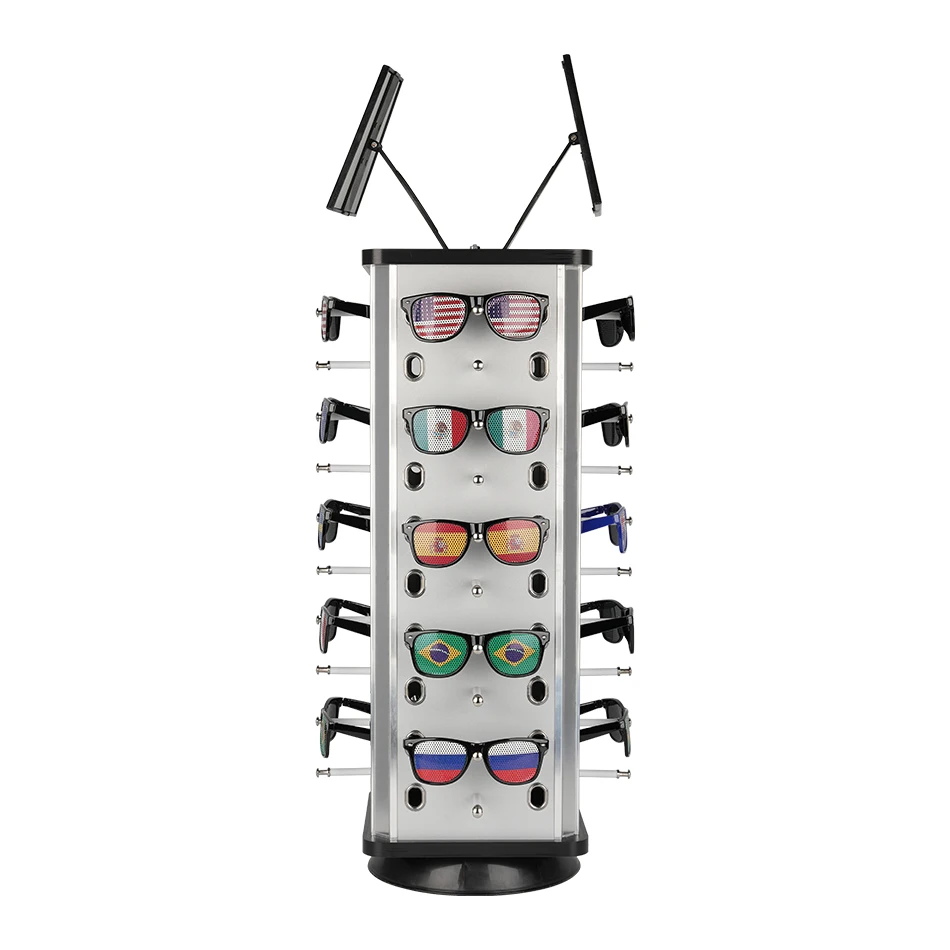 Wholesale Rotatable High Quality Square Sunglasses Display Rack Stand BY7024 with Mirror Eyewear Showing Stand for Sale