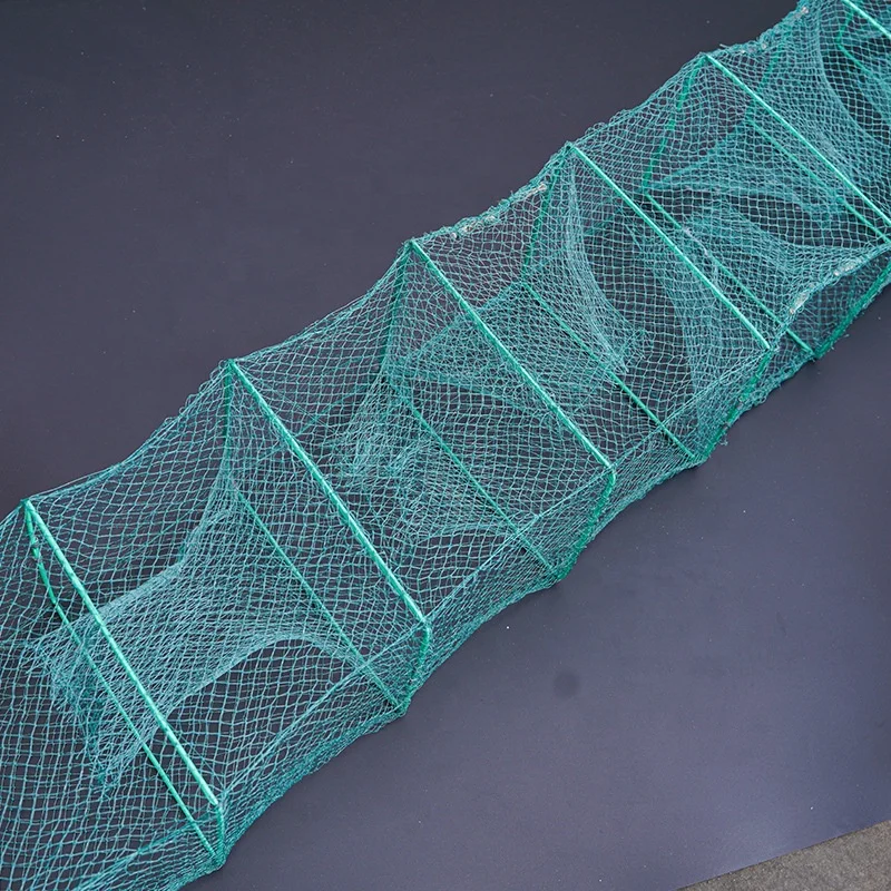 Piciculture Shrimp Fish Farming Long Train Folding Nylon Crab Trap For ...