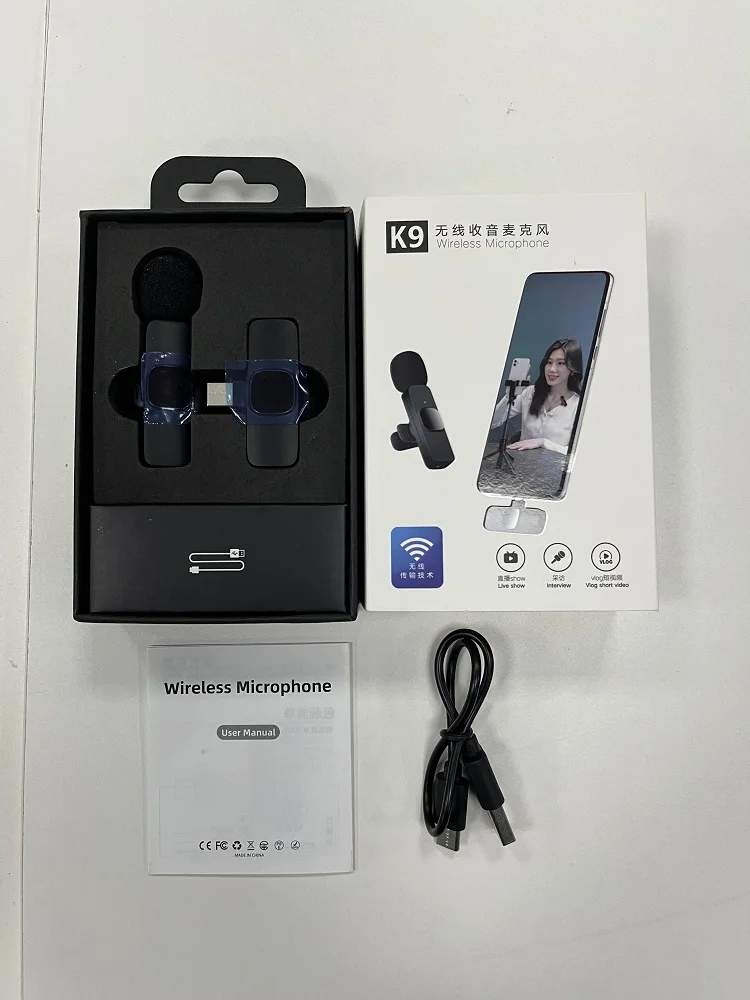 VIMAI K9 Portable Audio Video Recording Mini Mic Wireless Lavalier ...