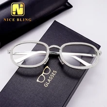 Fashion Hip Hop Jewelry Full Iced Out Diamond Glasses 925 Silver Moissanite Men Sunglasses For Decoration