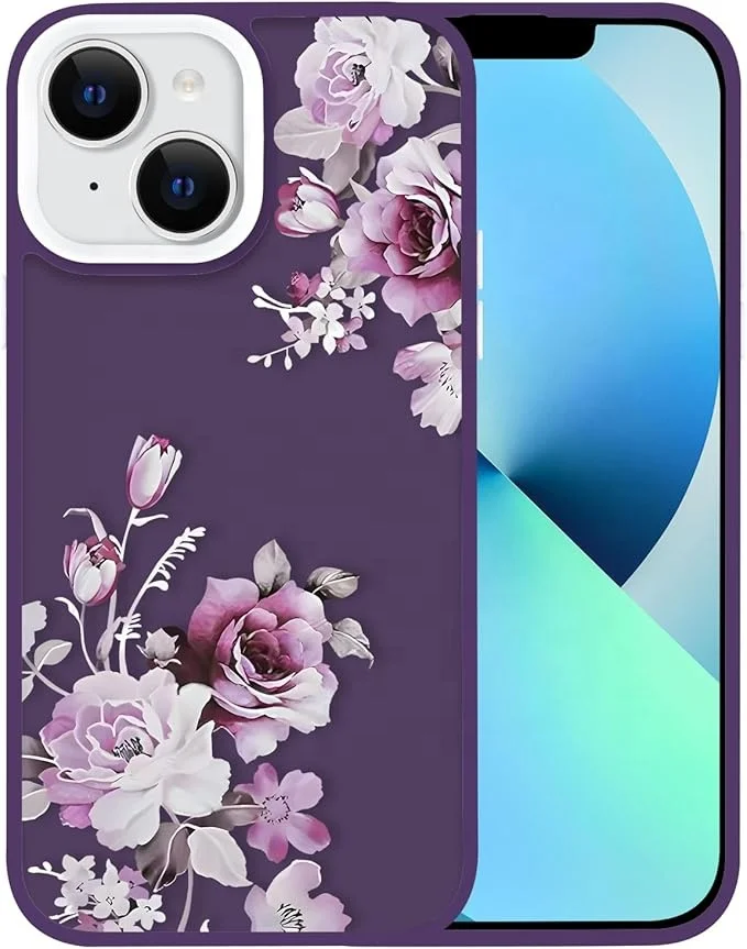 Funda translúcida de flores lindas Laudtec para iPhone 16 pro max cubierta protectora delgada a prueba de golpes para lente de cámara  