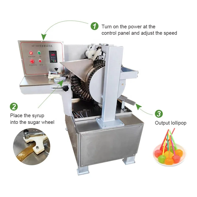 Full Automatic Manual Form Ball Lollipop Make Process Cut Production Line Manufacturer Round Shape Hard Candy Machine
