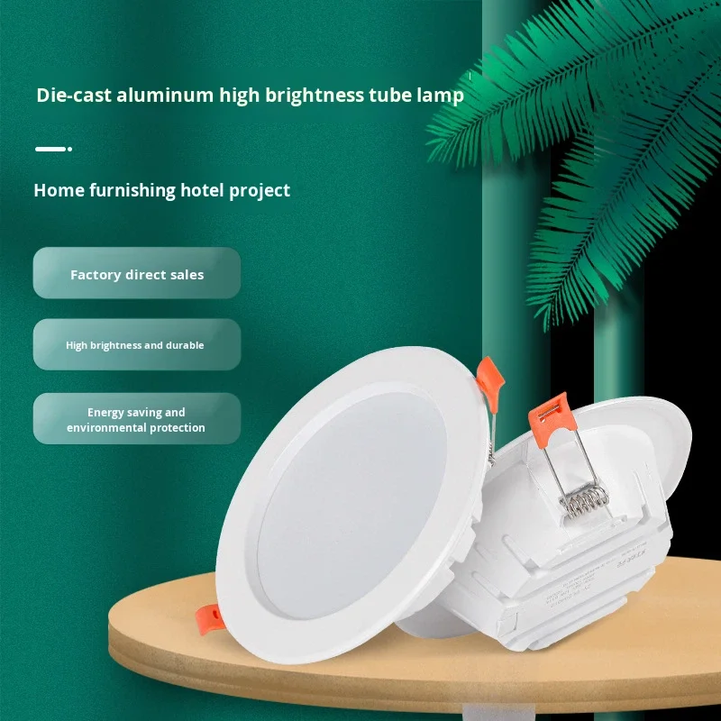 LED-nedljusspots med inbyggd design i tryckgjuten aluminiumtakslampa, lyxdesign, 6000 K, 18 W, 8 tum hål för vardagsrum och klädaffär