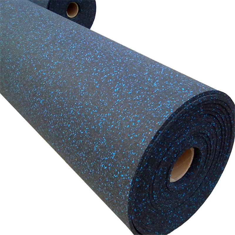 5mm Anti-slip EPDM Gym Rubber Flooring Rolls Tiles Black with Blue Spot  Rubber Mats