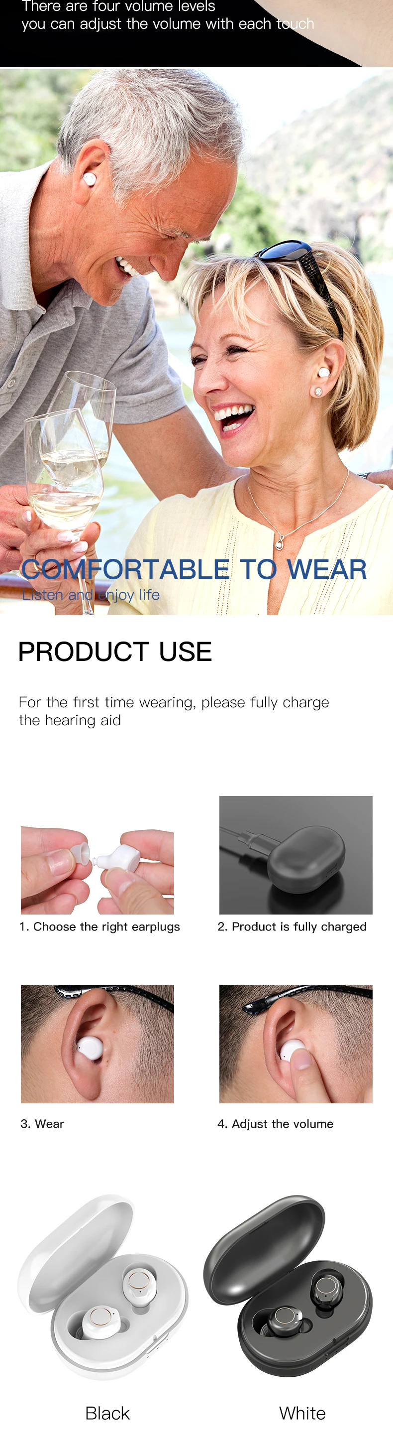 Early Medical Device Quality Mini Wireless Rechargeable Hearing Aids ...