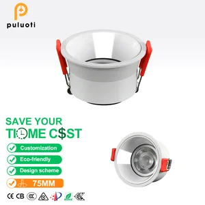 Modern-style 75mm Aluminum Lampshade Spotlight Full-Spectrum Eye Protection Anti-Glare Design LED Light Source 10-Year Warranty