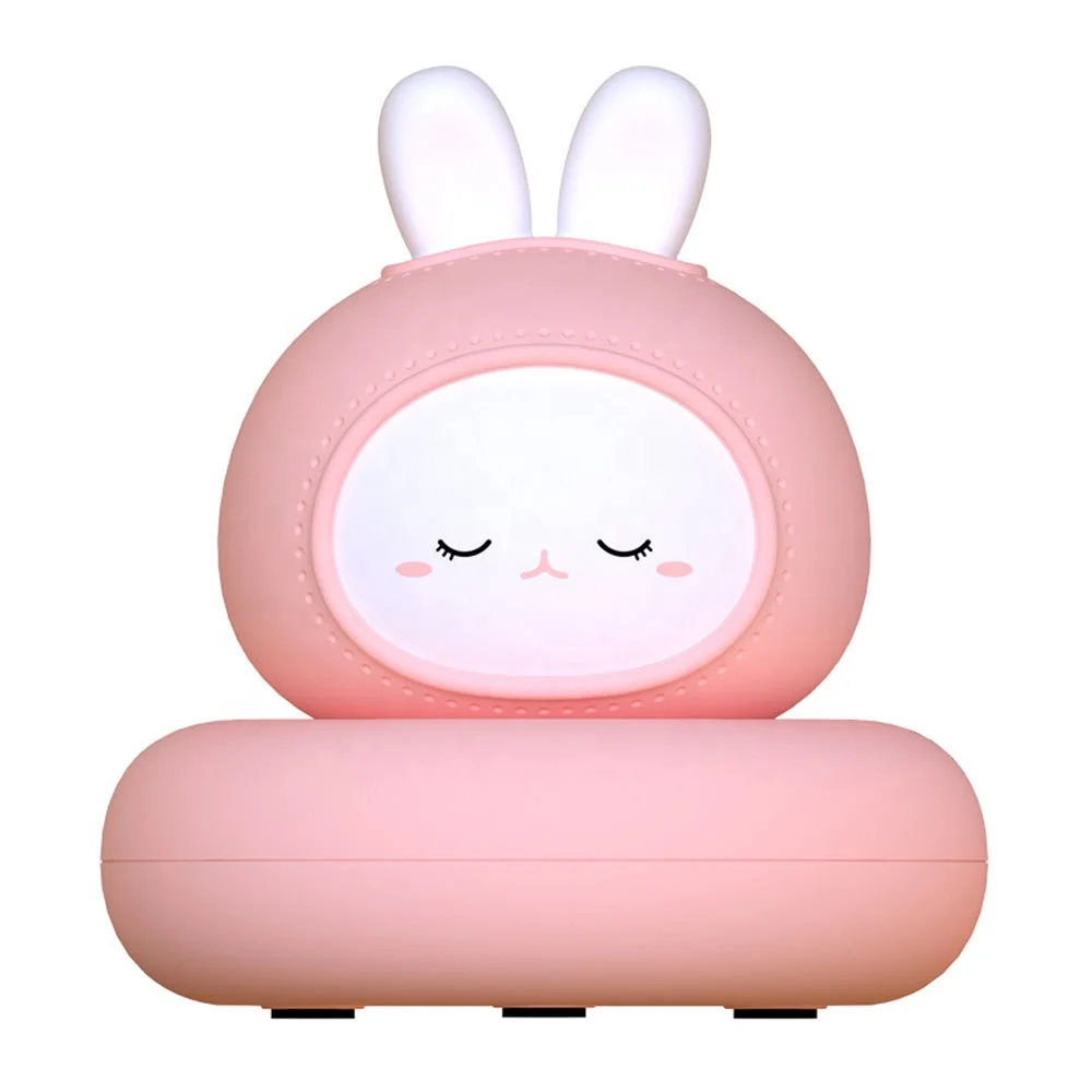 Interesting USB Rabbit Lamp Tap Control Baby Nursery Night Light Dimming Lamparas Para Ninos Christmas New Year Gift for Kids