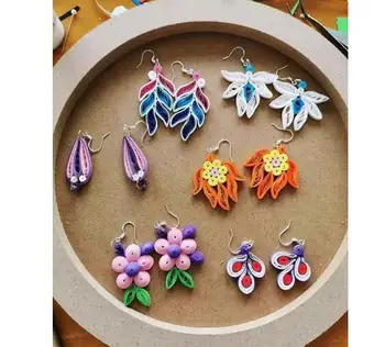 NEW ARRIVAL creative Handmade quilled paper earrings