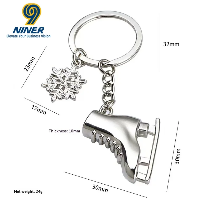 Winter Sports Ice Skating Keychain Pendant, Corporate School Gift Customization Logo, Sports Enthusiast Gift preview 4