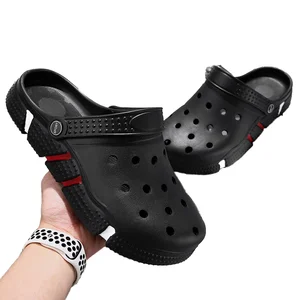 Men's Summer Outer Wear Large Size Eva Toe Slippers with Platform Style Non-Slip Thick-Soled Beach Sandals Closed Toe