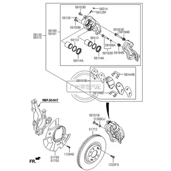 58180-2WA00auto brake systems Car Front Brake Calipers for ix45 kx7 SANTA FE 58180-2WA00