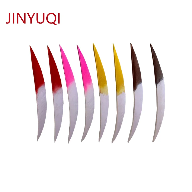 JINYUQI 5Inch Feathers Arrow Vane Gradient Colors Archery Fetches Arrow Turkey Feathers Fetching--Banana