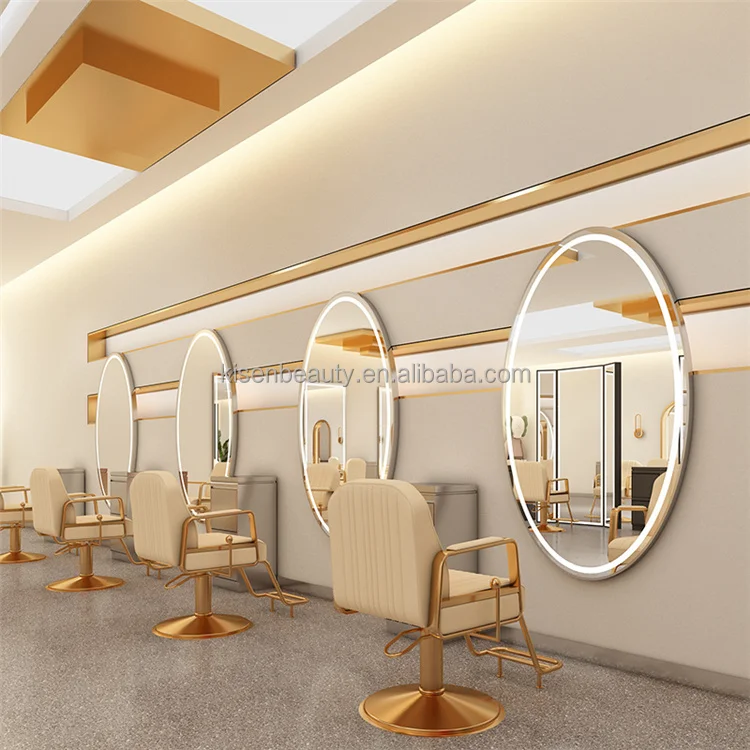 Kisen Beauty Salon Mirror Station Led Double Sided Salon Mirrors Hair ...