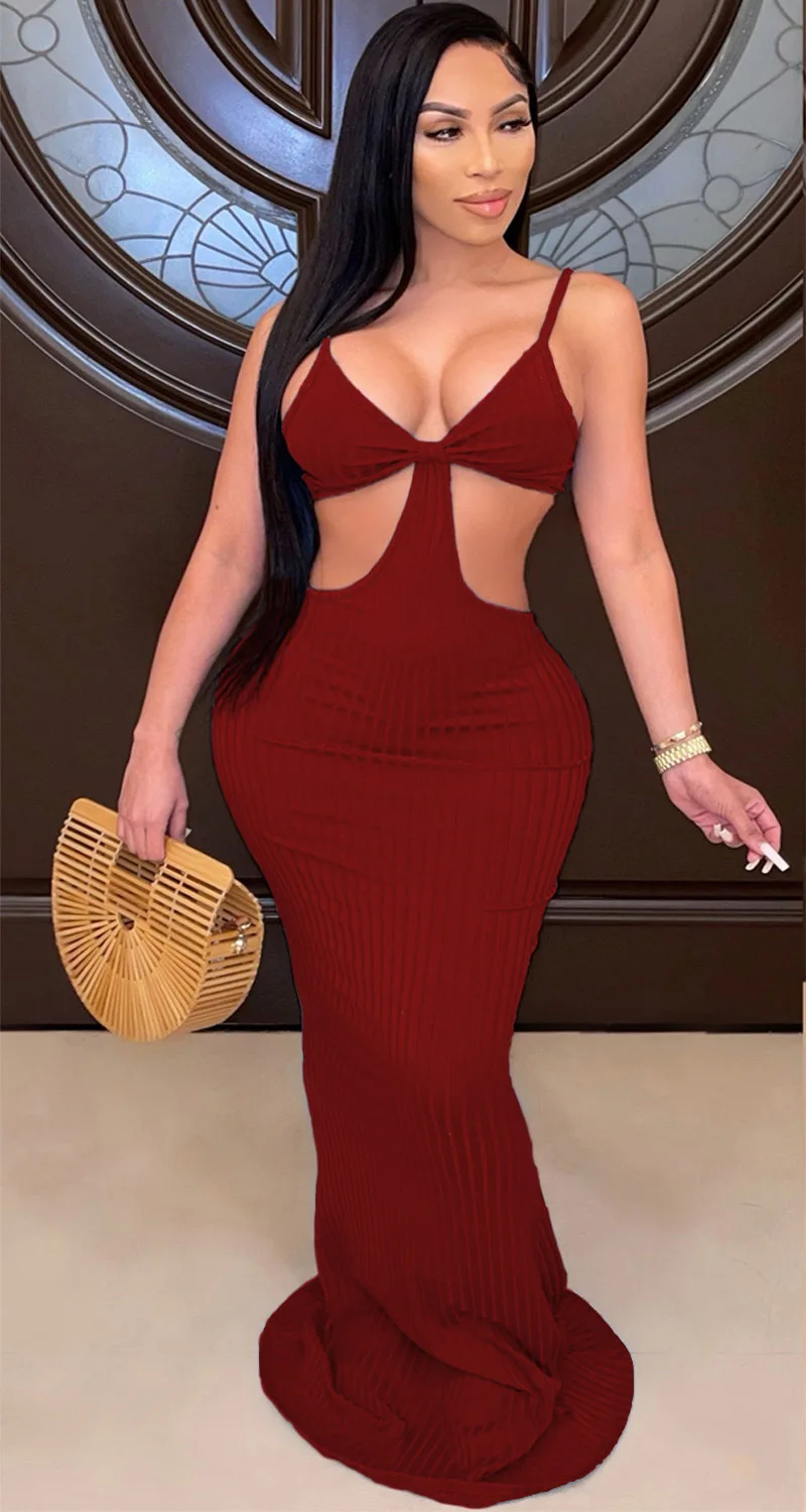 2021  new dress, a sexy ball bandage dress with a full-length, irregular dress with a halter and a backless back