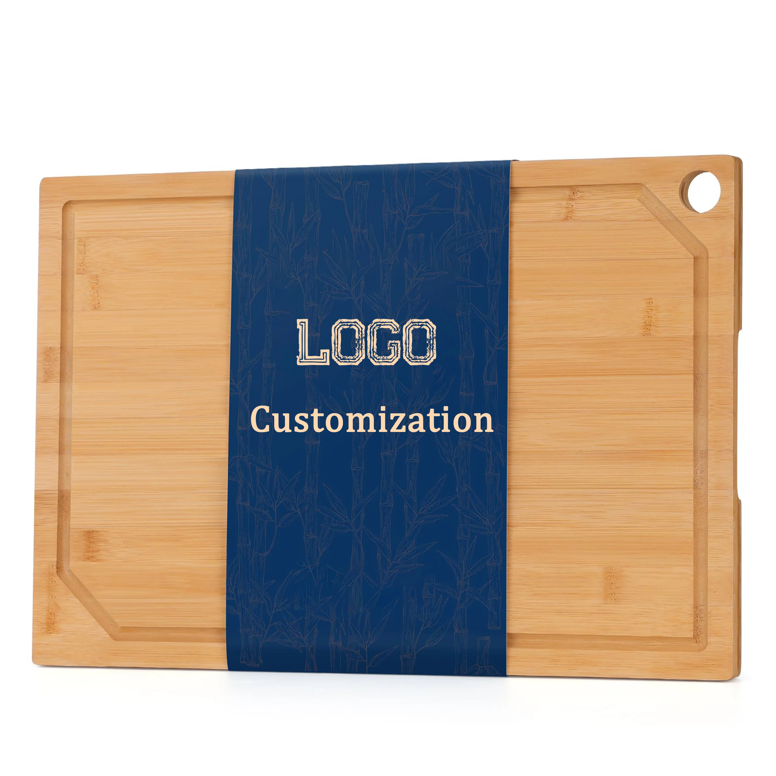 product zc customized durable bamboo chopping board with groove and built in handles kitchen cutting board-7
