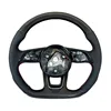 Black Leather+carbon fiber+red stitching