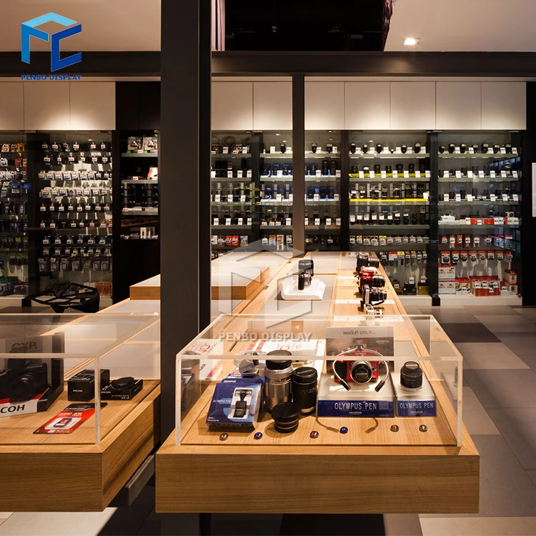 Modern Camera Counter Shop Interior Design Customized Electronic Display Mobile Phone Shop Furniture