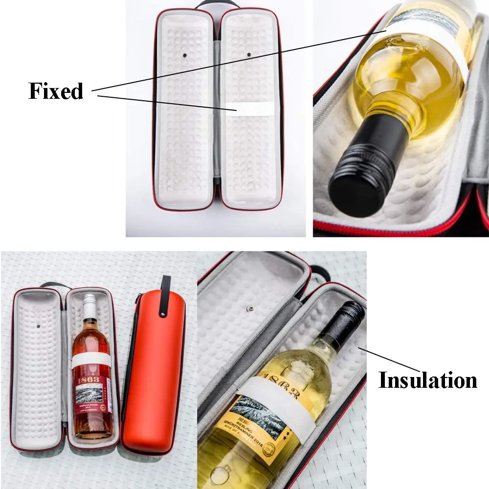 Neoprene Insulated Eco-friendly Waterproof Thermal Single Bottle Can Tote Carrier with Letter Pattern Customized Color & Size