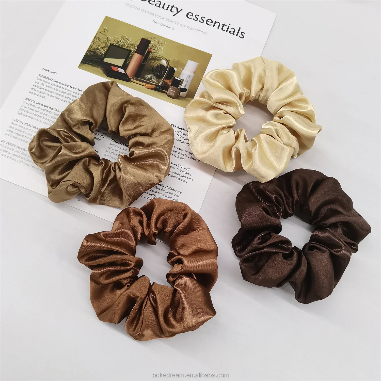 Wholesale Customized Color Extra Large Satin Scrunchies High Quality