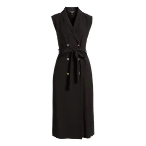 Double Breasted Woven Midi Blazer Dress with Button Decoration Eco-Friendly & Washable Office Wear for Wholesale