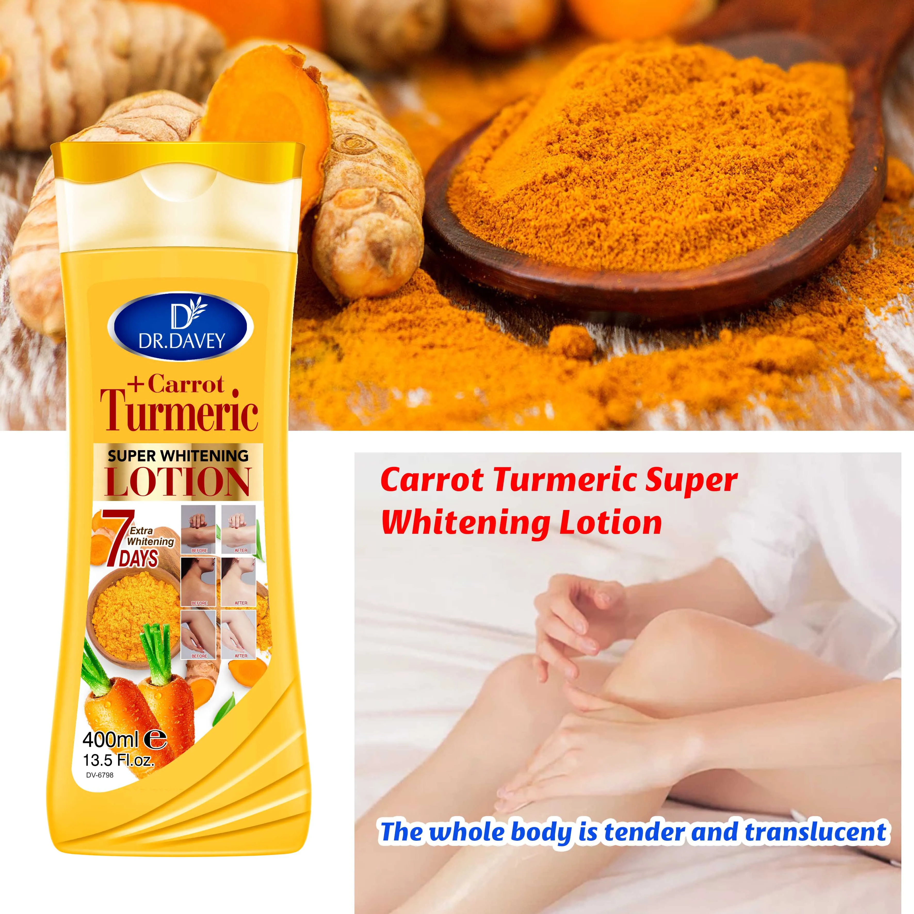 DR DAVEY Body Lotion - Brightening Whitening Pure Carrot Turmeric