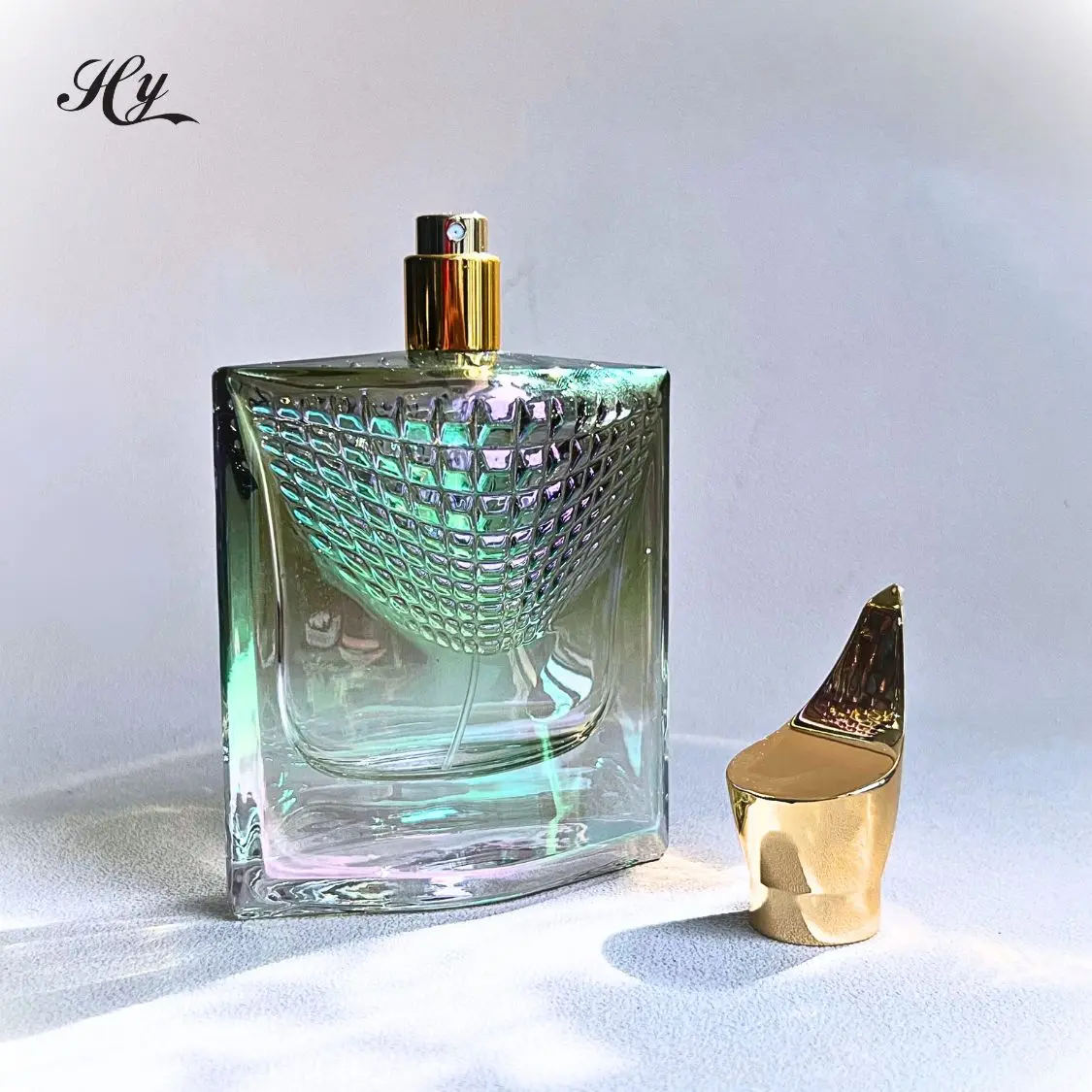 Luxury Custom 50l 100ml Empty Spray Glass Perfume Bottle With Packaging Box Metal Cap