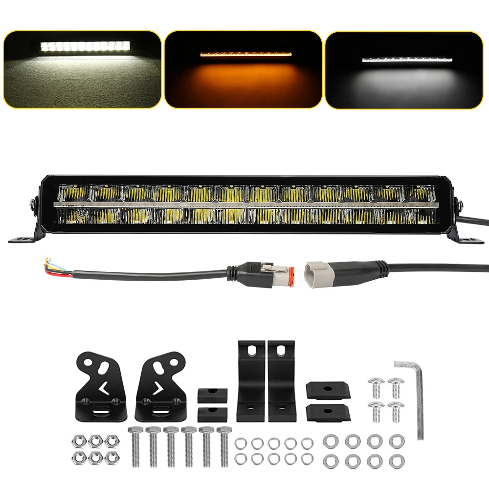 R112 R7 R10 Off Road Led Bar e marked 22'' 32'' 42'' 52 Inch White Amber DRL Piano Key Truck Offroad 4x4 Led Light Bar Position