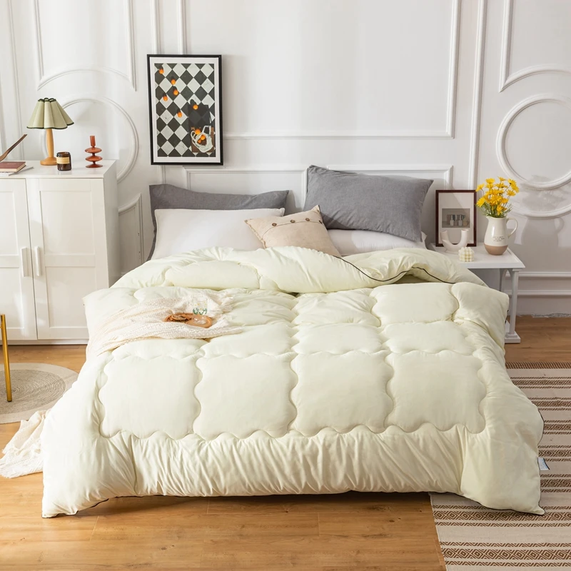 Wholesale Cheap Cotton Fabric Hotel Bed Quilt Polyester Blend