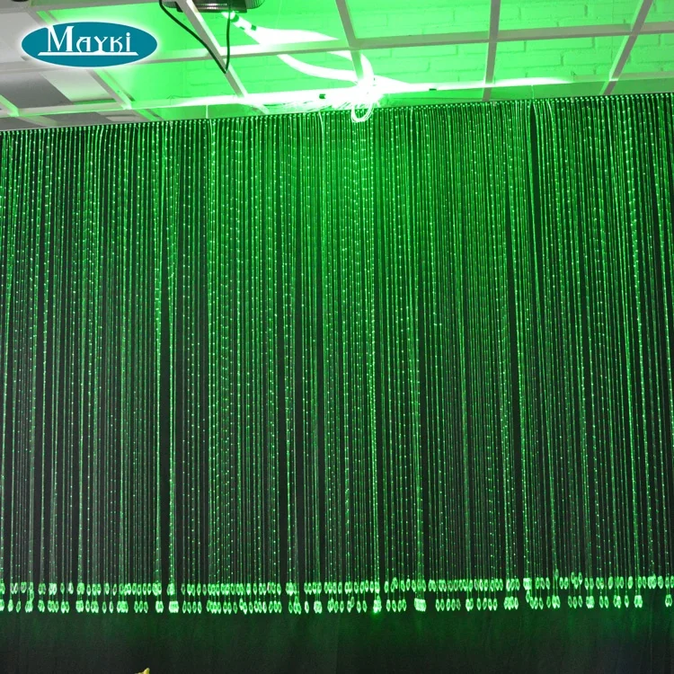 6 Colours Fiber Optic Waterfall Light Curtain With Sparkle Flash Side