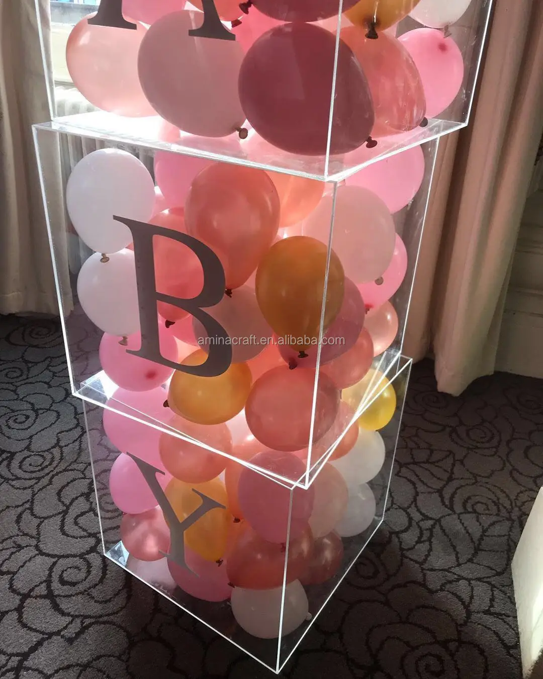 はウェスタ アミナクラフトカスタムレターデザインbabyアクリルベビーシャワーブロックパーティーバロンデコレーション用ボックス Buy