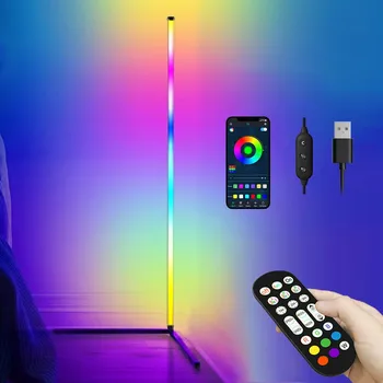 120CM RGB LED Floor Light Intelligent APP Remote Control Standing Light Bedroom Room Decoration Synchronous Rhythm Light Strip