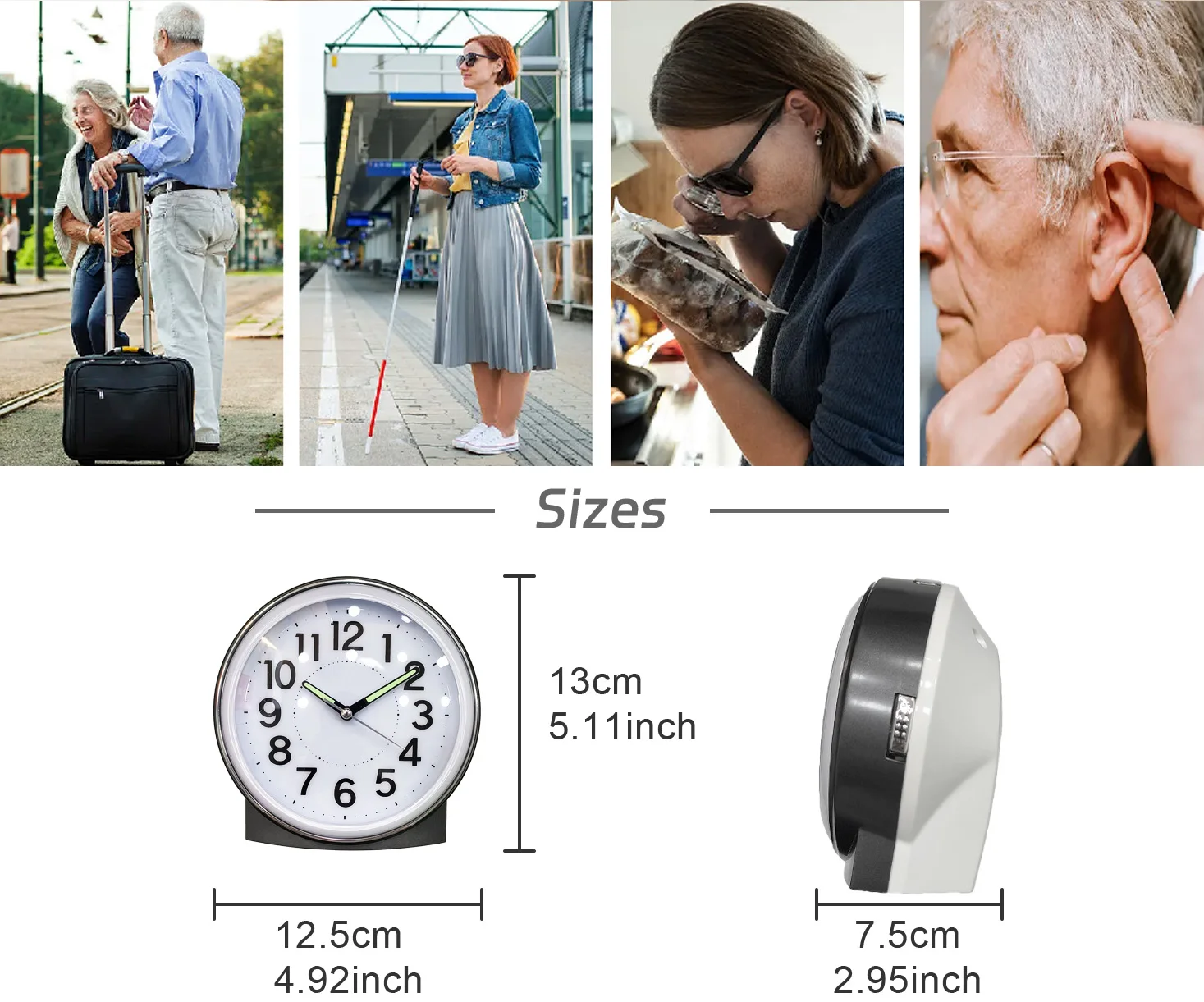 Reizen Talking Clock Clear English Voice Alarm Keychain