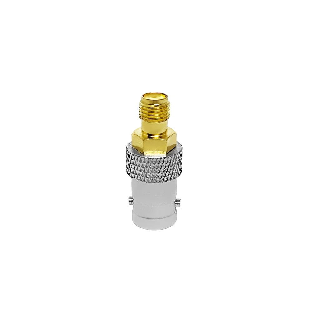 50ohm Brass BNC Female to SMA Female Straight RF Audio Jack Coaxial Adapter for Antenna Wire Terminal