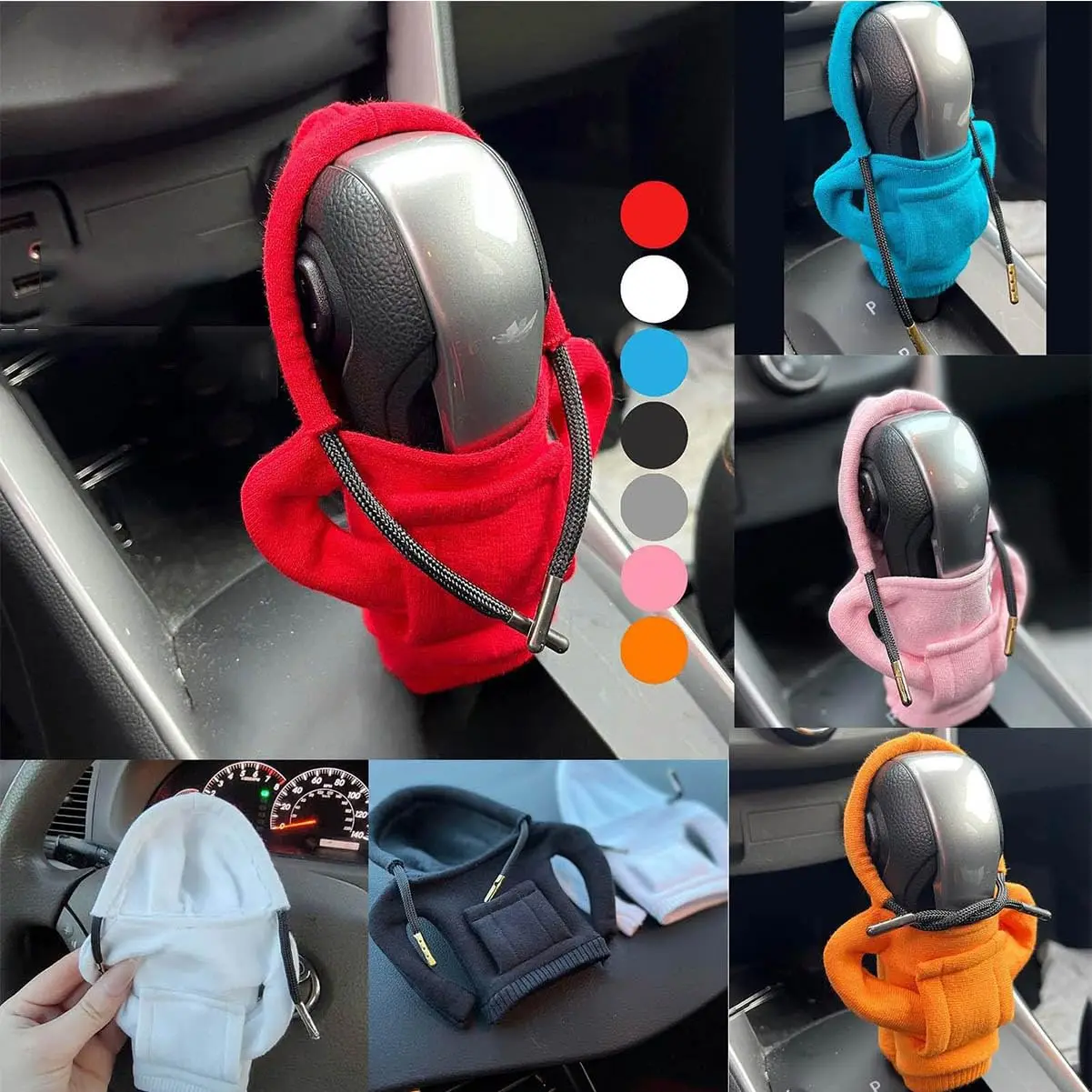 Universal Creative Car Gear Shift Knob Hoodie Cover Decoration Manual ...