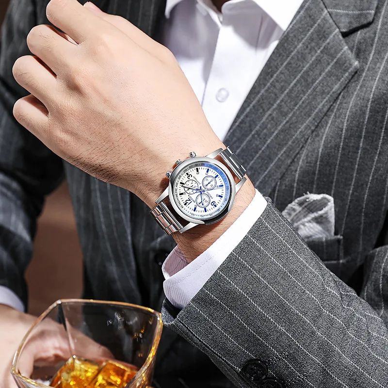 Wholesale Mens Vintage Silver Watch Strap Business Quartz Watches ...