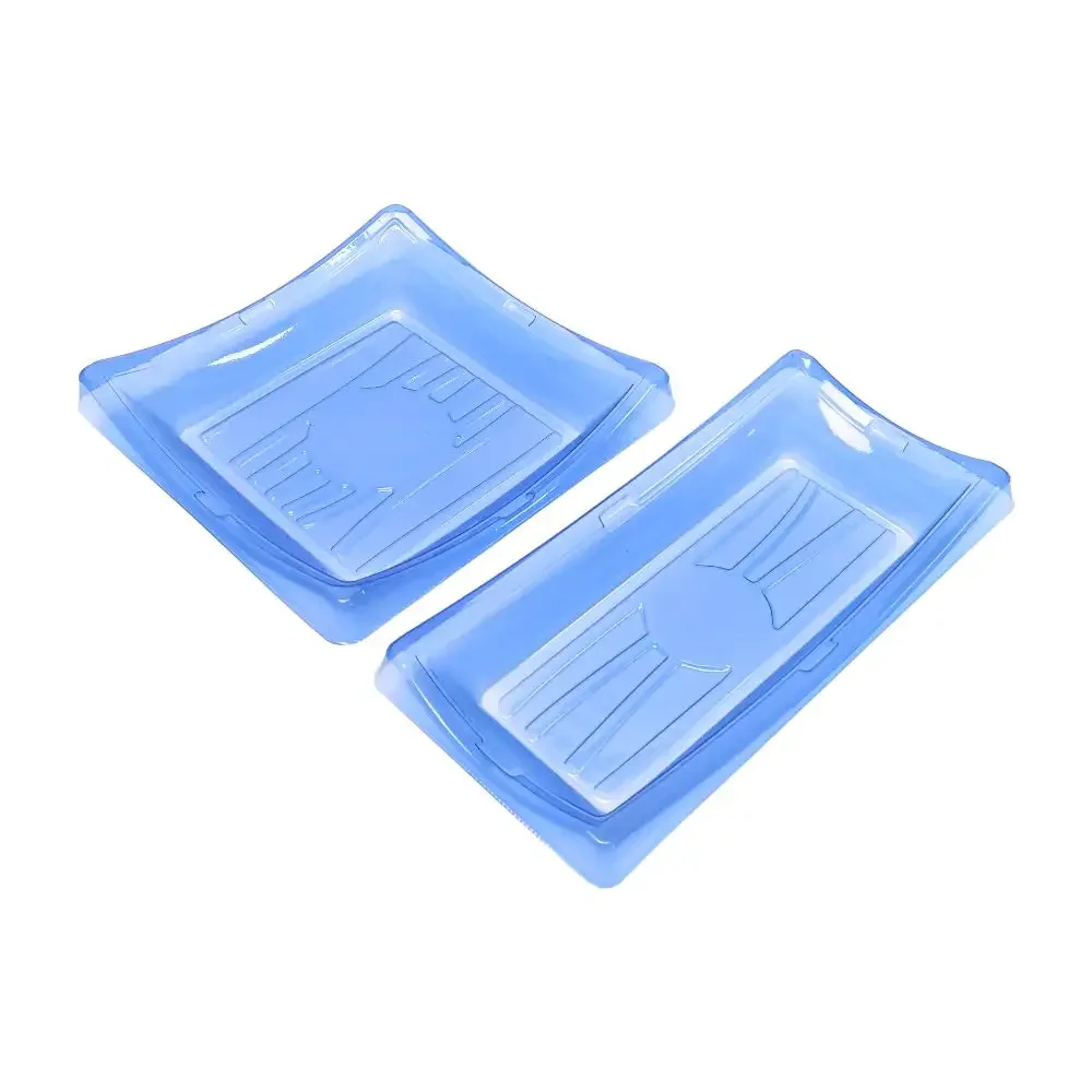 Fast Shipment Disposable Rectangular to Go Packaging Box Clear Blue Plastic Sushi Box with Anti Fog Lid