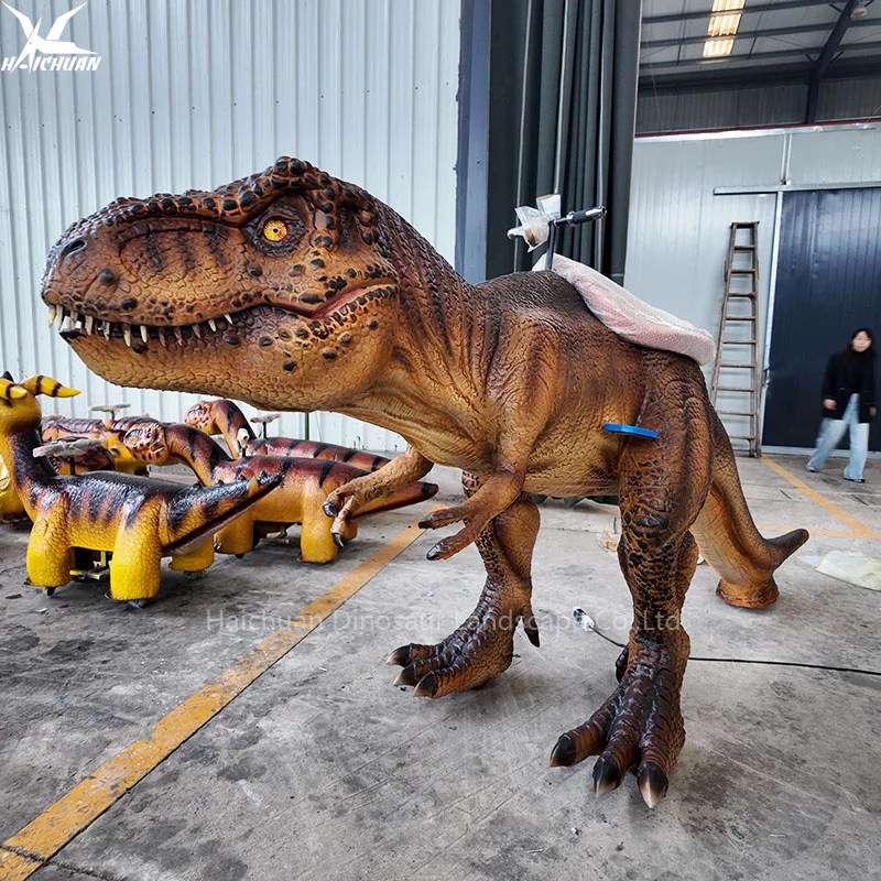 Golden Supplier Customized Realistic Electrical Tricycle Animatronic Walking Dinosaur Ride for Jurassic Amusement Theme Park