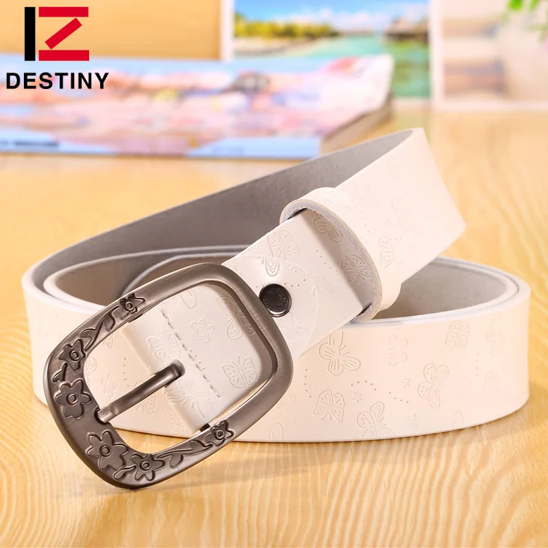 Embossing butterfly Famous Designer Genuine Leather Fashion Ladies Girls Womens Belts