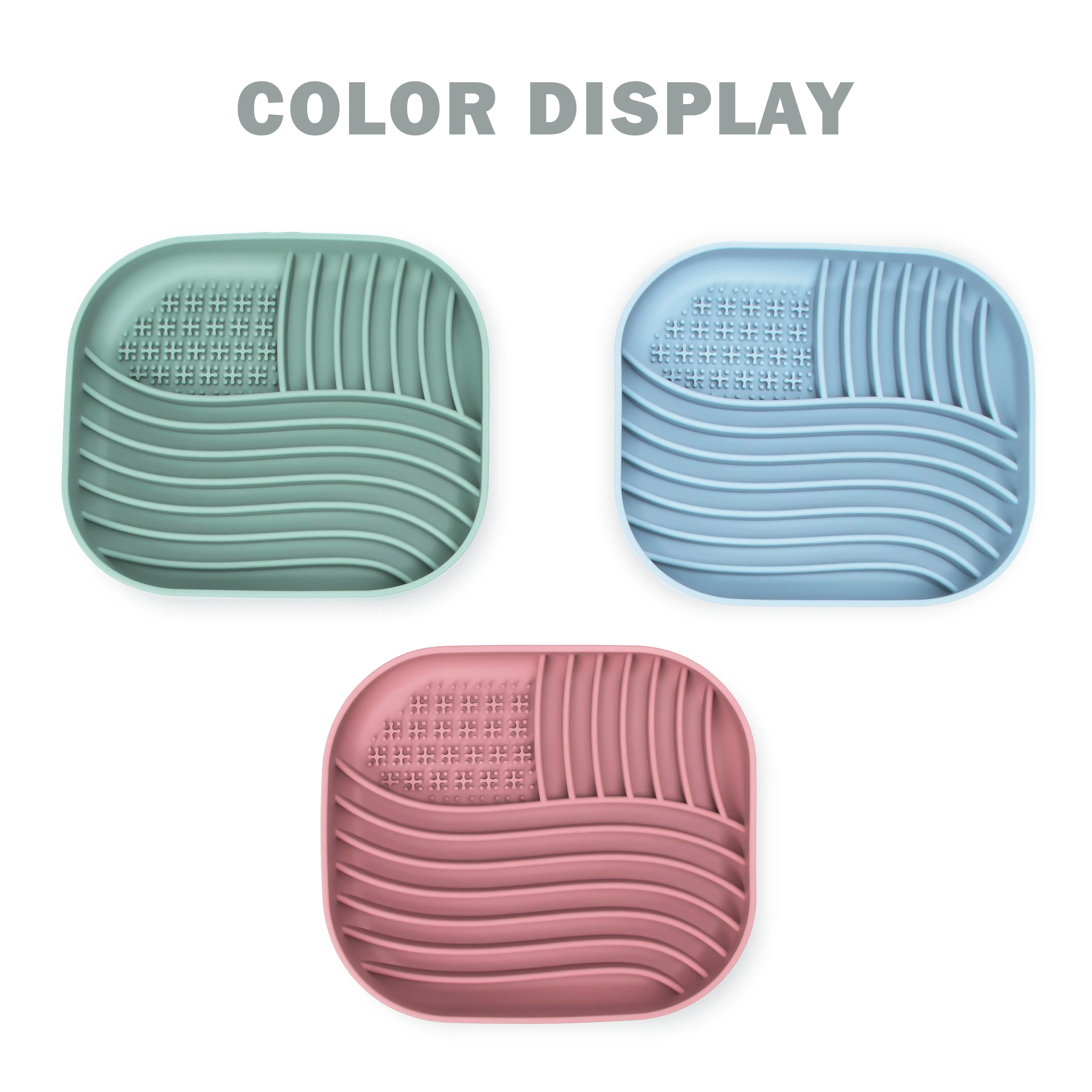 Customized Logo Silicone Slow Feeder Anxiety Relief Licking Pad Lick Mat for Dog Silicone Lick Mat Pad Silicone Dog Bowl