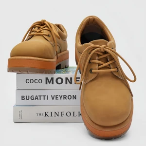 Derby Shoes 2026 New Autumn Low-top for Boots Men's Retro Work Thick-soled Height-increasing Breathable Lace-up