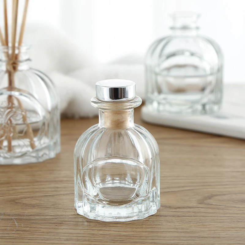 High Quality Wholesale Clear Round Empty 100ml Glass Reed Diffuser Bottle