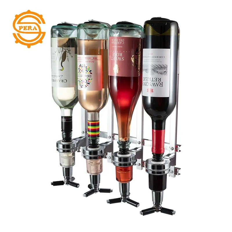 Beer Alcohol Bar Butler Bottle Rotating Liquor Dispenser 6 Head