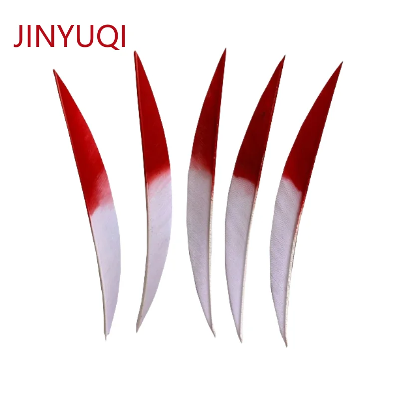 JINYUQI 5Inch Feathers Arrow Vane Gradient Colors Archery Fetches Arrow Turkey Feathers Fetching--Banana