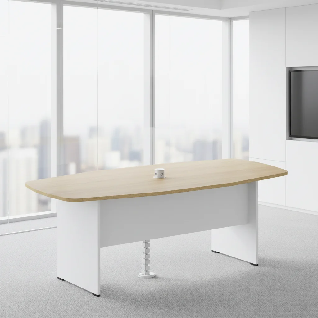 Modern Extendable Durable Automatic Convertible Meeting Table Dual Panel ABS Connection Wood Frame Conference Desk Office 4