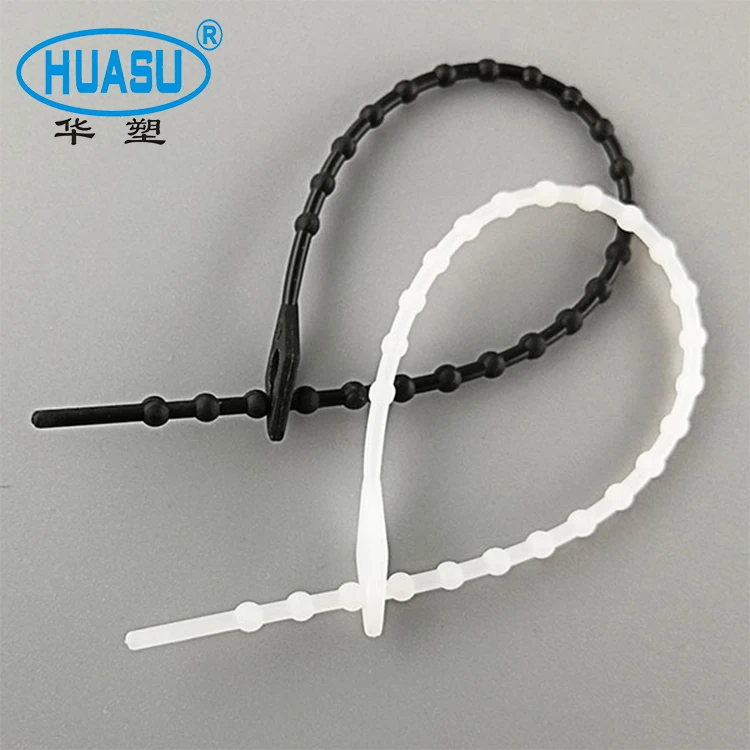 100 Stück Perlen-Kabelbinder Wiederverwendbar – 15,2 Cm, Verstellbar, Weiß, Aus Nylon 66 Für Drähte & Garten